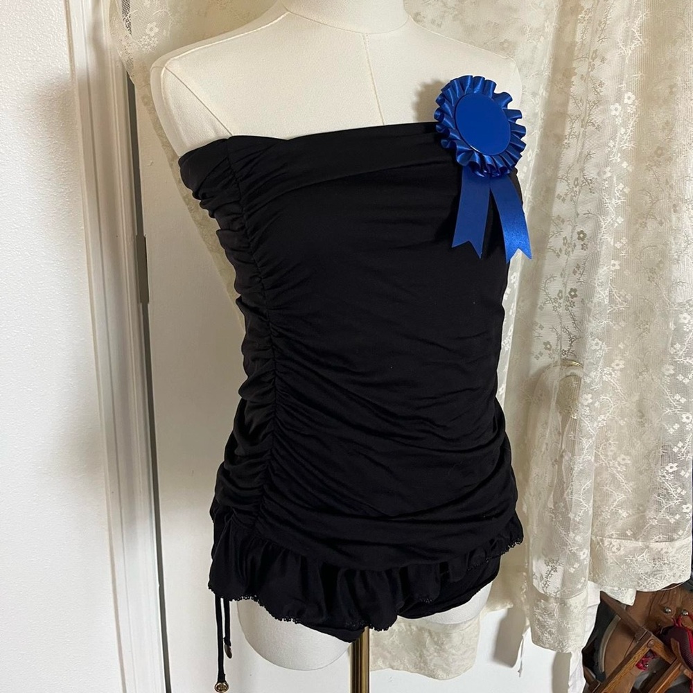 Juicy Couture Y2K Ruched Bathing Suit with Skirt Women’s L